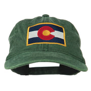 Colorado State Flag Embroidered Washed Buckle Cap