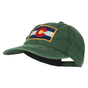 Colorado State Flag Embroidered Washed Buckle Cap