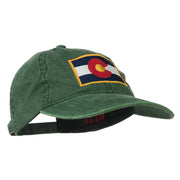 Colorado State Flag Embroidered Washed Buckle Cap