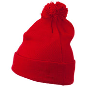 Canada Maple Leaf Embroidered Pom Beanie