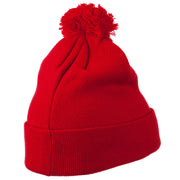 Canada Maple Leaf Embroidered Pom Beanie