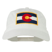 Colorado State Flag Embroidered Washed Buckle Cap