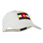 Colorado State Flag Embroidered Washed Buckle Cap