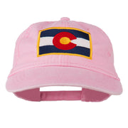 Colorado State Flag Embroidered Washed Buckle Cap