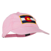 Colorado State Flag Embroidered Washed Buckle Cap