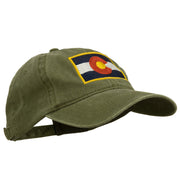 Colorado State Flag Embroidered Washed Buckle Cap