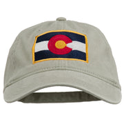 Colorado State Flag Embroidered Washed Buckle Cap