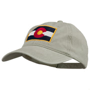 Colorado State Flag Embroidered Washed Buckle Cap