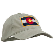 Colorado State Flag Embroidered Washed Buckle Cap