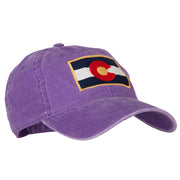 Colorado State Flag Embroidered Washed Buckle Cap