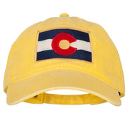 Colorado State Flag Embroidered Washed Buckle Cap