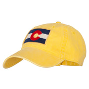 Colorado State Flag Embroidered Washed Buckle Cap