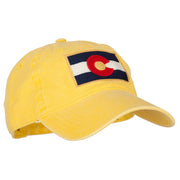 Colorado State Flag Embroidered Washed Buckle Cap