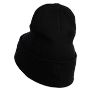 Bunny Easter Embroidered Iron On Patch 12 Inch Long Knitted Beanie - Black OSFM