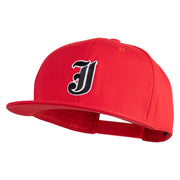 Old English Black J Patched 6 Panels Round Bill Cap - Red OSFM