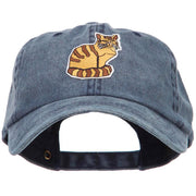 Cat Pet Patched Washed Cotton Twill Cap