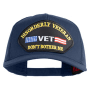 Disorderly Veteran Vet Don't Bother Me Patched Solid Cotton Twill 5 panel Mesh Back Cap - Navy OSFM