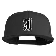 Old English Black J Patched 6 Panels Round Bill Cap - Black OSFM