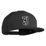 Old English Black J Patched 6 Panels Round Bill Cap - Black OSFM