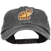 Cat Pet Patched Washed Cotton Twill Cap