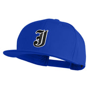 Old English Black J Patched 6 Panels Round Bill Cap - Royal OSFM