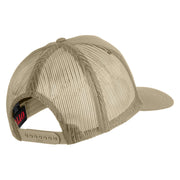 USS Lexington CV 16 Blue Patched Solid Cotton Twill 5 panel Mesh Back Cap - Khaki OSFM