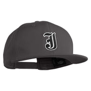 Old English Black J Patched 6 Panels Round Bill Cap - Dark Grey OSFM