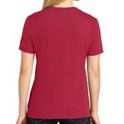 Blue Bird Logo Graphic Design Ladies Big Size Core Cotton V neck T-Shirt - Red XS