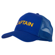 Captain Letter Design Heat Transfer Solid Cotton Mesh Pro Style Cap