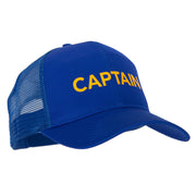 Captain Letter Design Heat Transfer Solid Cotton Mesh Pro Style Cap