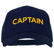 Captain Letter Design Heat Transfer Solid Cotton Mesh Pro Style Cap