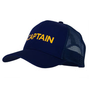 Captain Letter Design Heat Transfer Solid Cotton Mesh Pro Style Cap