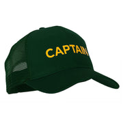 Captain Letter Design Heat Transfer Solid Cotton Mesh Pro Style Cap