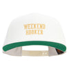 Weekend Hooker Text Embroidered Wool Blend Prostyle Snapback - Natural OSFM