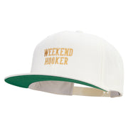 Weekend Hooker Text Embroidered Wool Blend Prostyle Snapback - Natural OSFM