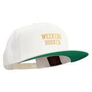 Weekend Hooker Text Embroidered Wool Blend Prostyle Snapback - Natural OSFM