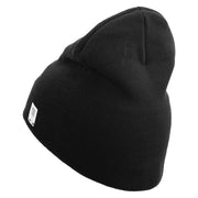 US Marine Semper Fidelis Symbol Embroidered 8 Inch Short Beanie Made in USA - Black OSFM