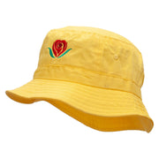 Rose Heart Embroidered Bucket Hat