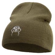 Dog Faces Logo Embroidered 8 inch Acrylic Short Beanie - Olive OSFM