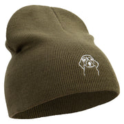 Dog Faces Logo Embroidered 8 inch Acrylic Short Beanie - Olive OSFM