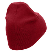 Badge Embroidered 8 inch Acrylic Short beanie - Red OSFM