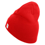 US Marine Semper Fidelis Symbol Embroidered 8 Inch Short Beanie Made in USA - Red OSFM