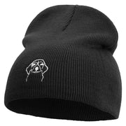 Dog Faces Logo Embroidered 8 inch Acrylic Short Beanie - Black OSFM