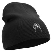 Dog Faces Logo Embroidered 8 inch Acrylic Short Beanie - Black OSFM