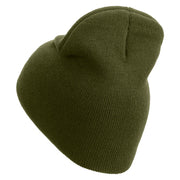 American by Birth Veteran by Choice Embroidered 8 inch Acrylic Short Beanie - Olive OSFM