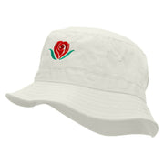 Rose Heart Embroidered Bucket Hat