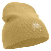 Dog Faces Logo Embroidered 8 inch Acrylic Short Beanie - Khaki OSFM