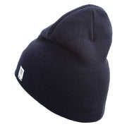 US Marine Semper Fidelis Symbol Embroidered 8 Inch Short Beanie Made in USA - Navy OSFM