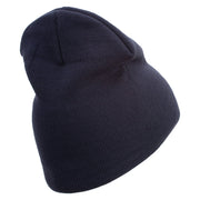 US Marine Semper Fidelis Symbol Embroidered 8 Inch Short Beanie Made in USA - Navy OSFM