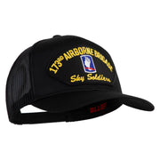 173rd Airborne Brigade Sky Soldier Patched Solid Cotton Twill Mesh Prostyle Cap - Black OSFM